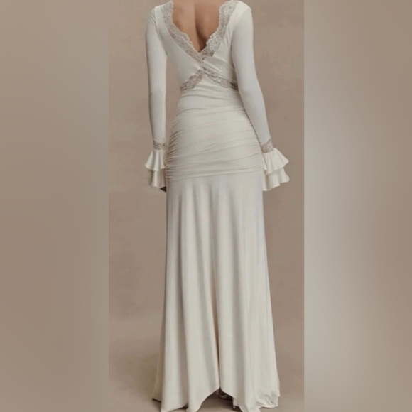 Meshki Cream Maxi Dress with Lace Details - Picture 2 of 6